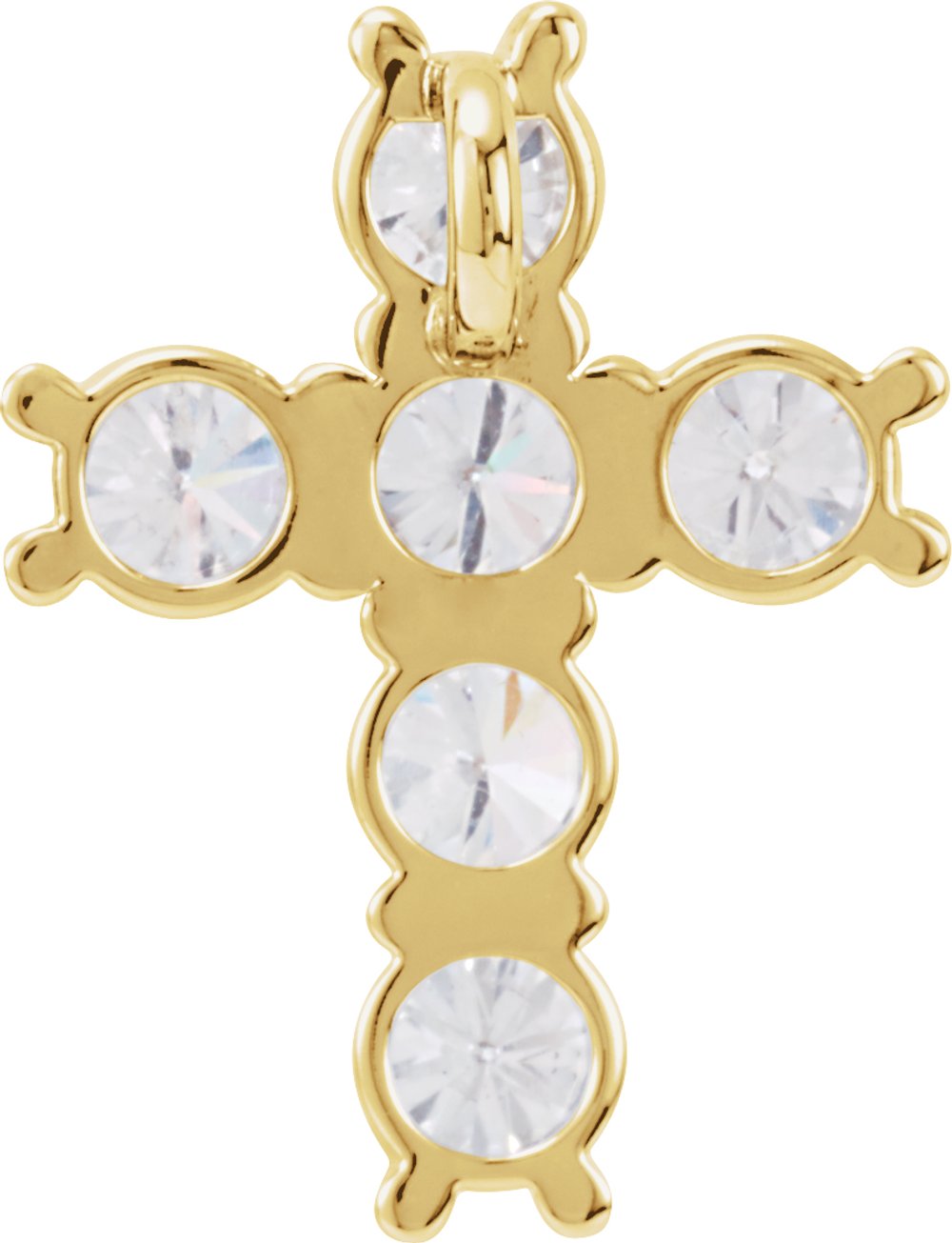 14K Yellow Gold 1 1/6 CTW Natural Diamond Cross Pendant