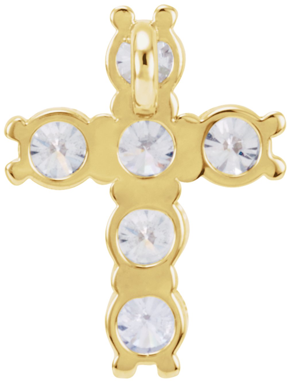 14K Yellow Gold 1/2 CTW Natural Diamond Cross Pendant