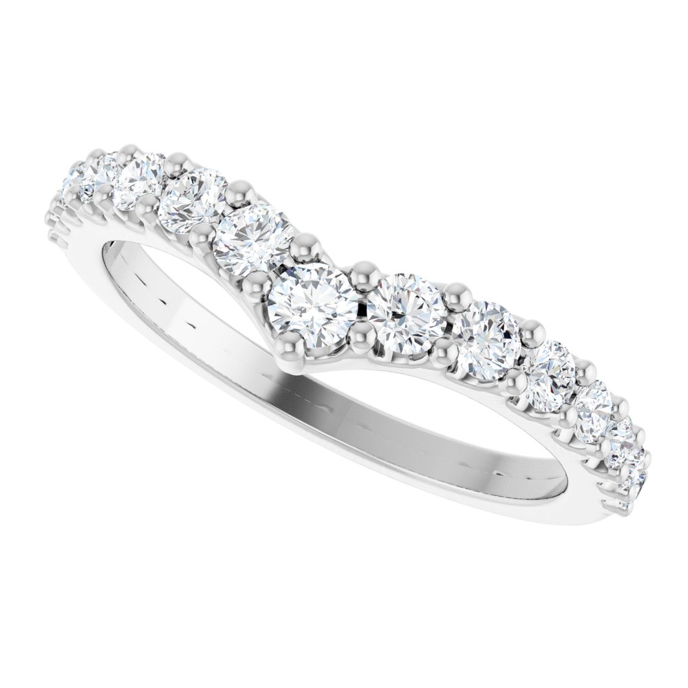 14K White Gold 1/2 CTW Lab-Grown Diamond Contour Band