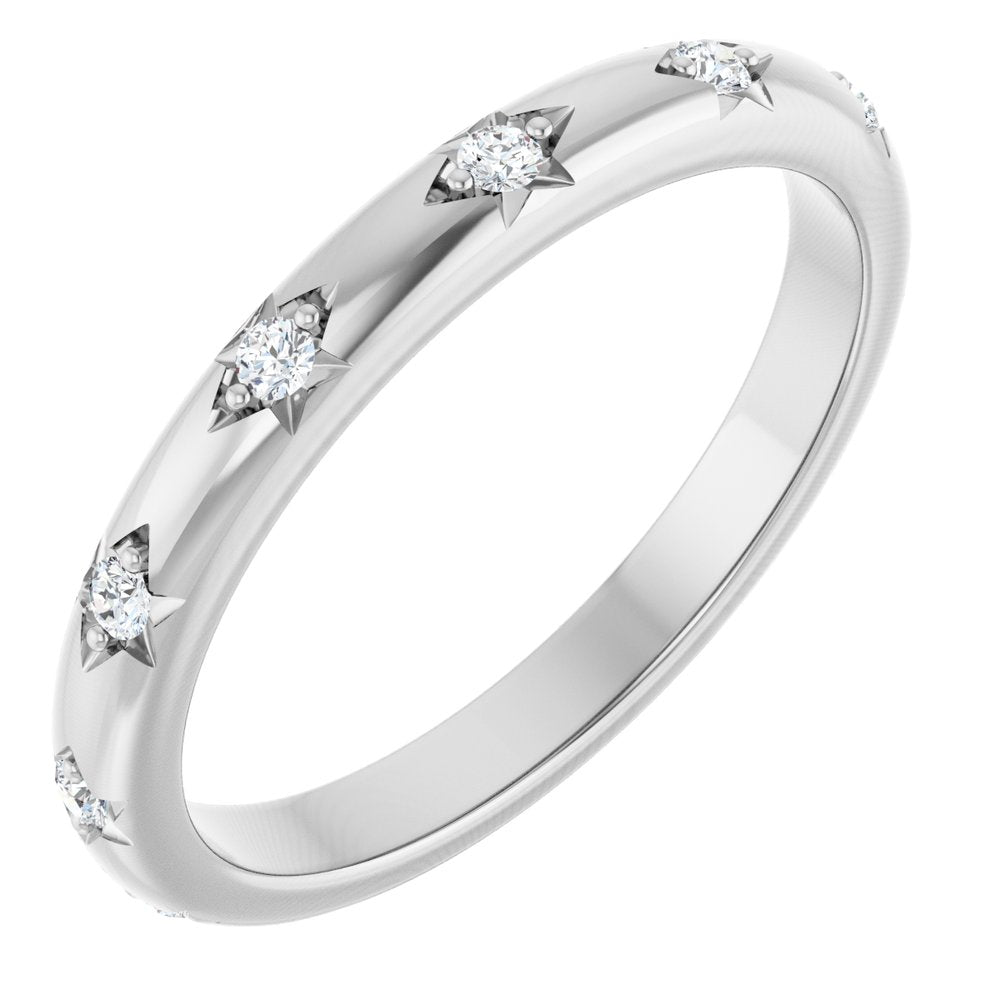 14K White Gold 1/8 CTW Natural Diamond Anniversary Band