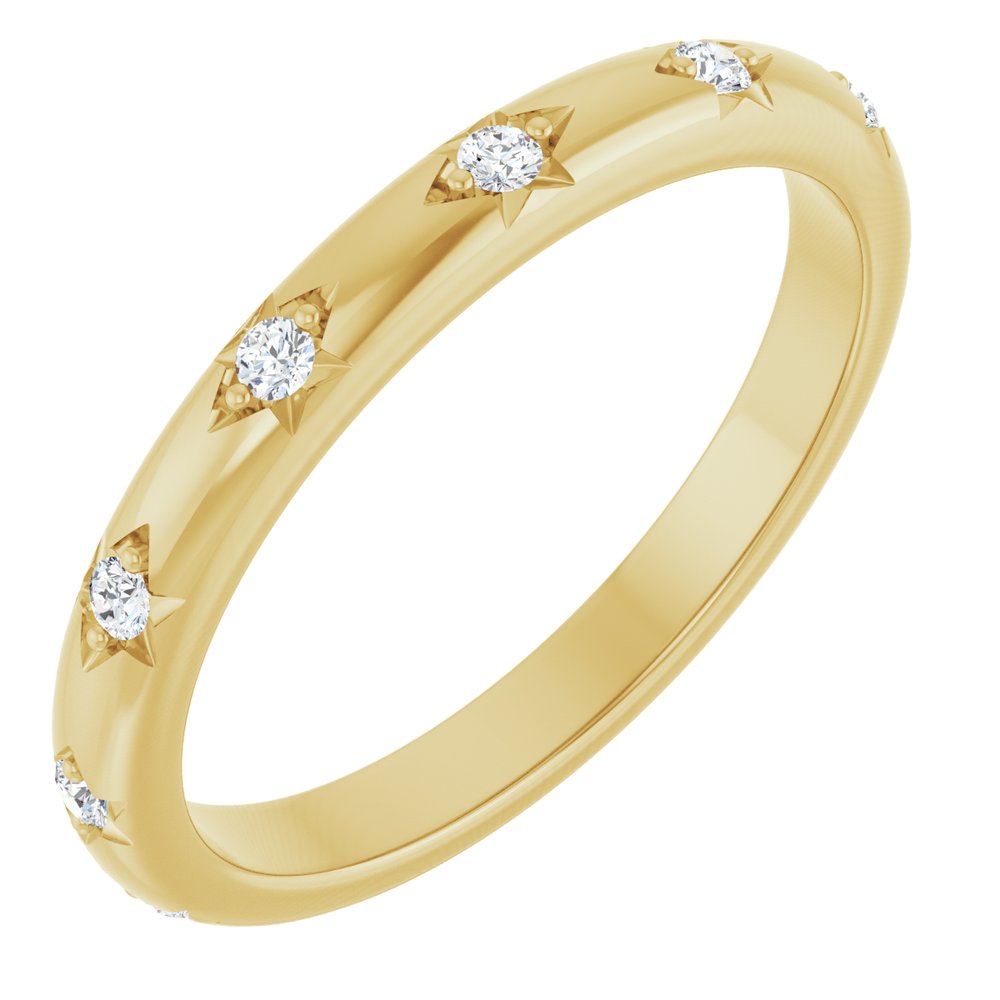 14K Yellow Gold 1/8 CTW Natural Diamond Anniversary Band