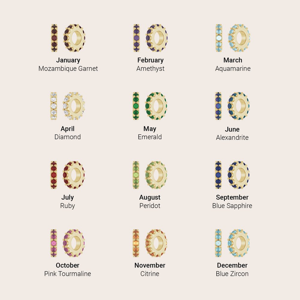 14K White Gold Natural Blue Sapphire Spacer Charm/Pendant