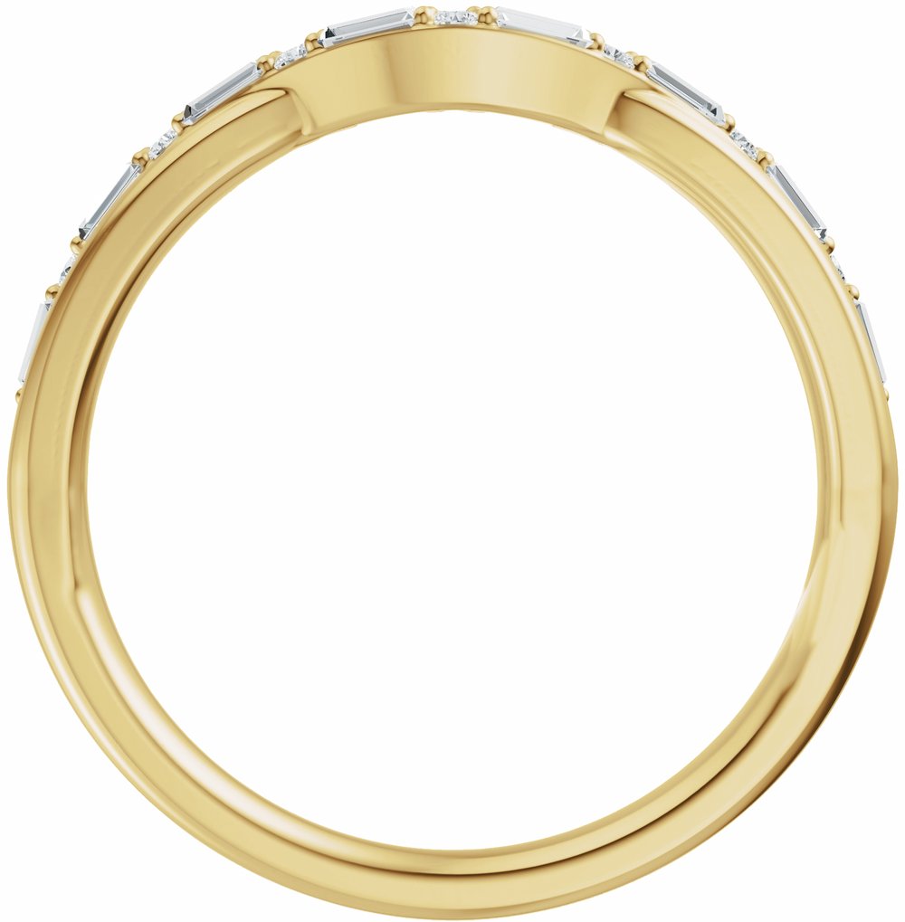 14K Yellow Gold 1/2 CTW Natural Diamond Contour Band