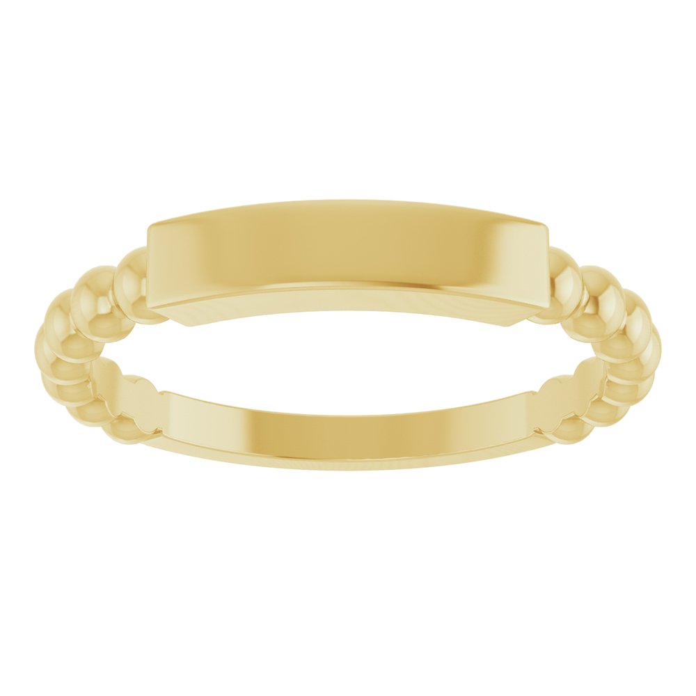 14K Yellow Gold 2.5 mm Engravable Beaded Ring
