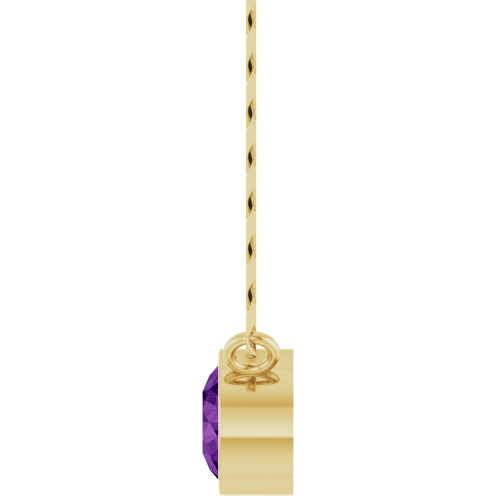 14K Yellow Gold Natural Amethyst 16" Necklace
