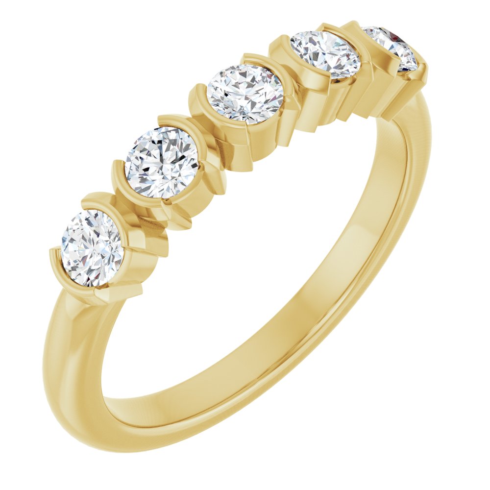 14K Yellow Gold 1/2 CTW Lab-Grown Diamond Anniversary Band