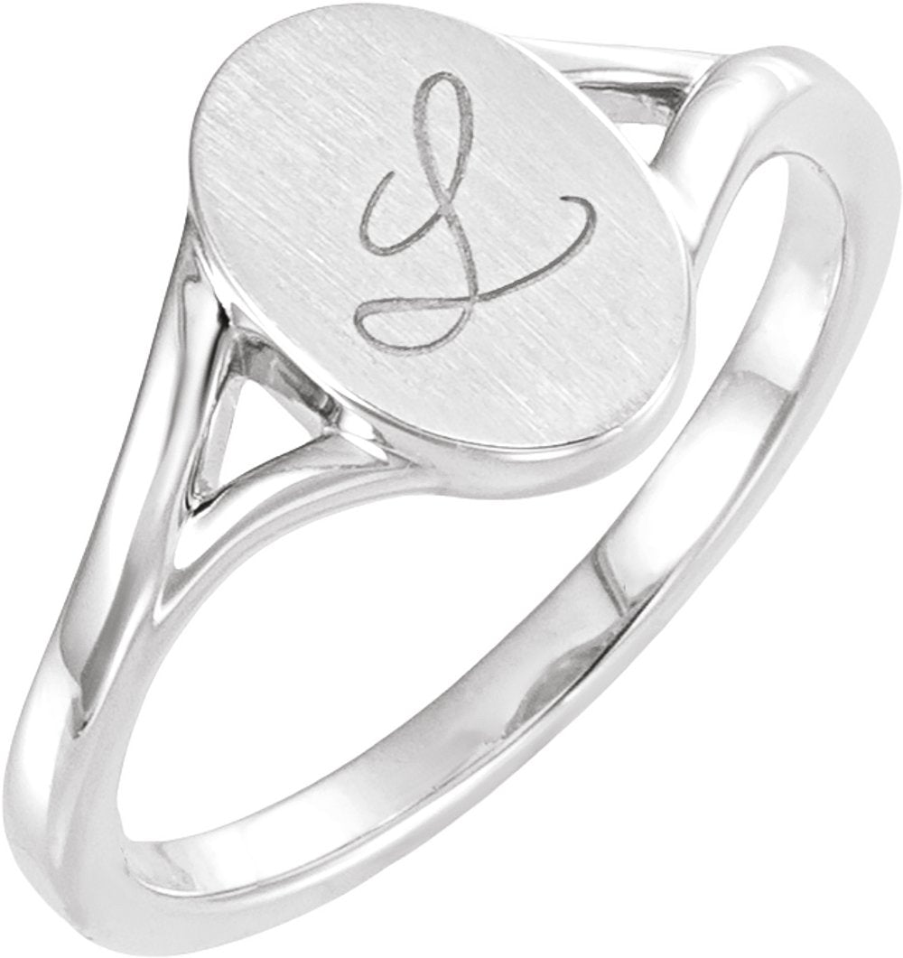 Sterling Silver 11x7.5 mm Oval Signet Ring