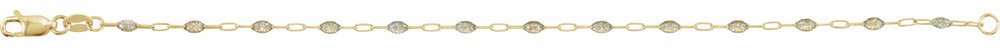 14K Yellow Gold-Filled 1.6 mm Multi-Color Enamel Bead Paperclip-Style 7" Chain