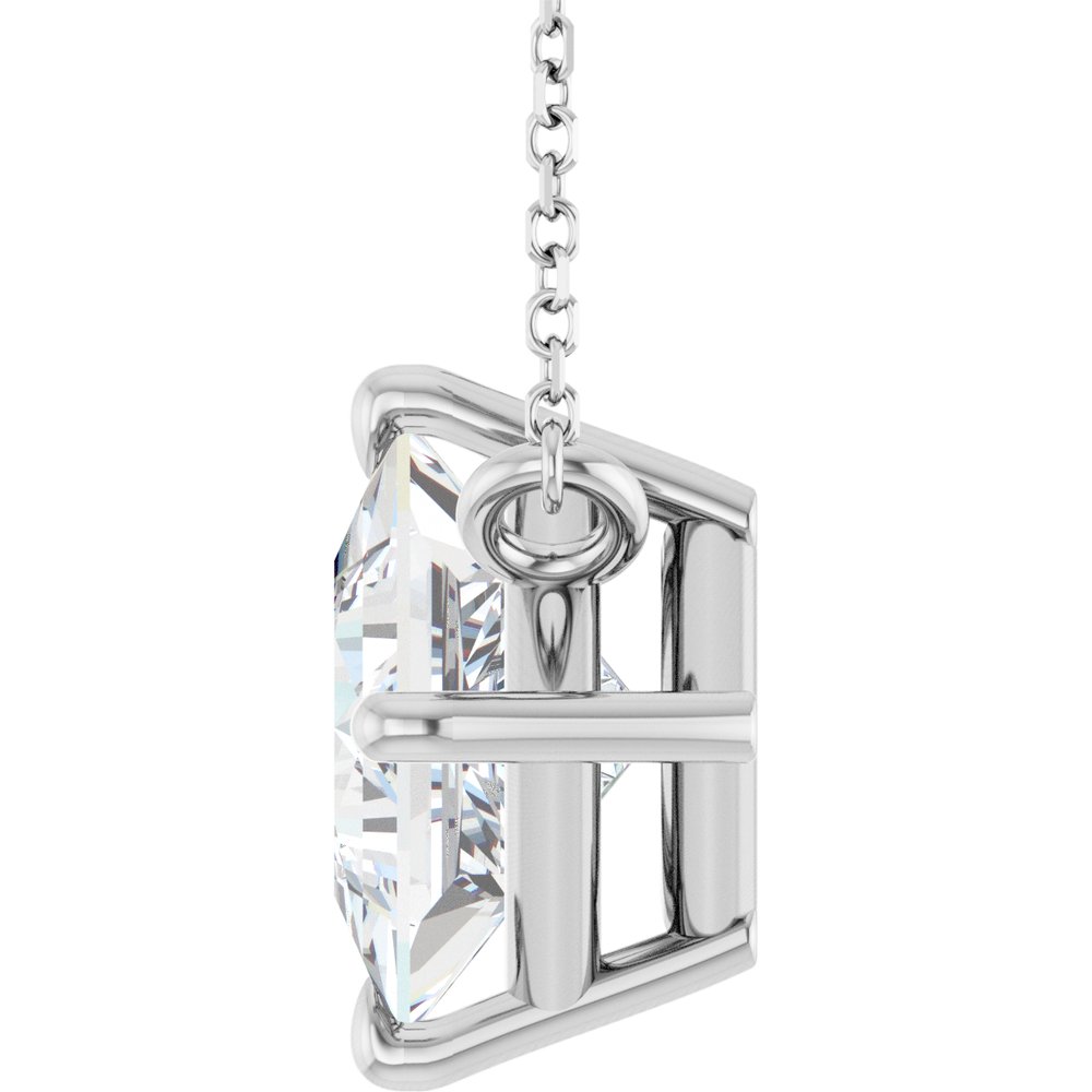 14K White Gold 1/2 CTW Natural Diamond Solitaire 16" Necklace