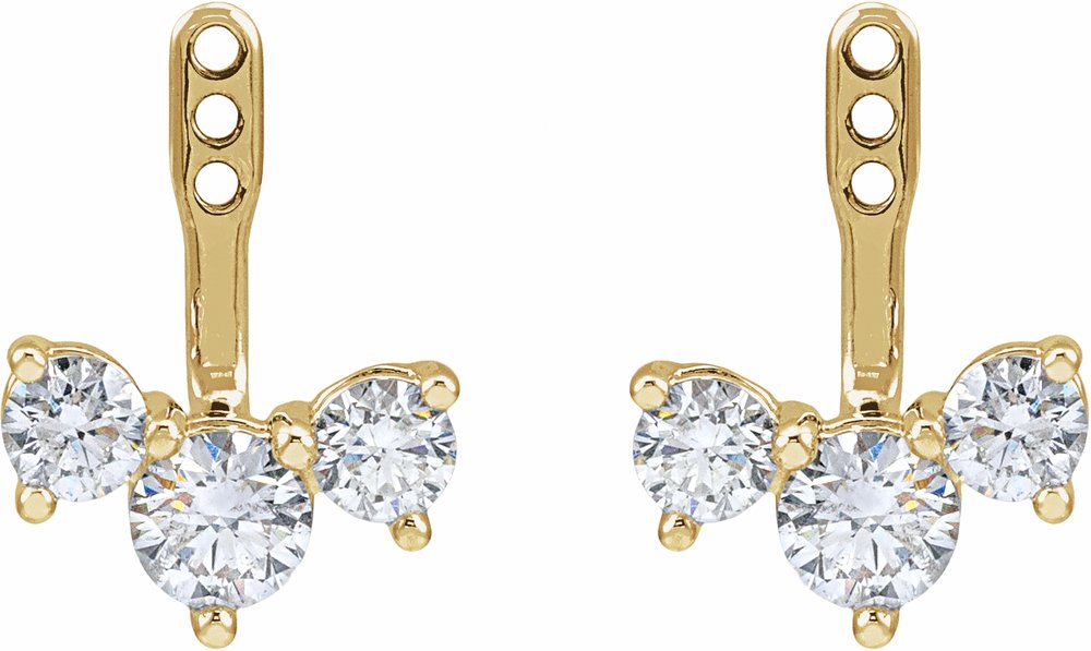 14K Yellow Gold 1 CTW Lab-Grown Diamond Earring Jackets