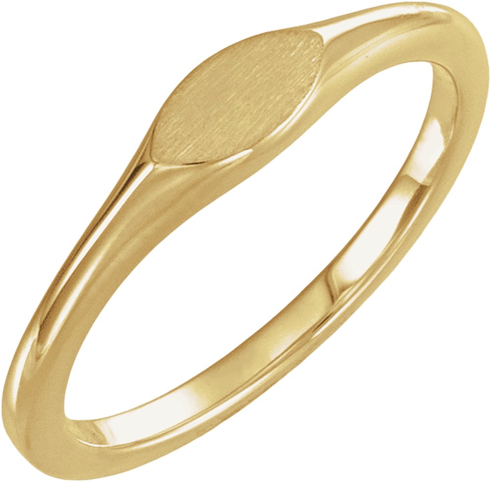 14K Yellow Gold Oval Signet Ring