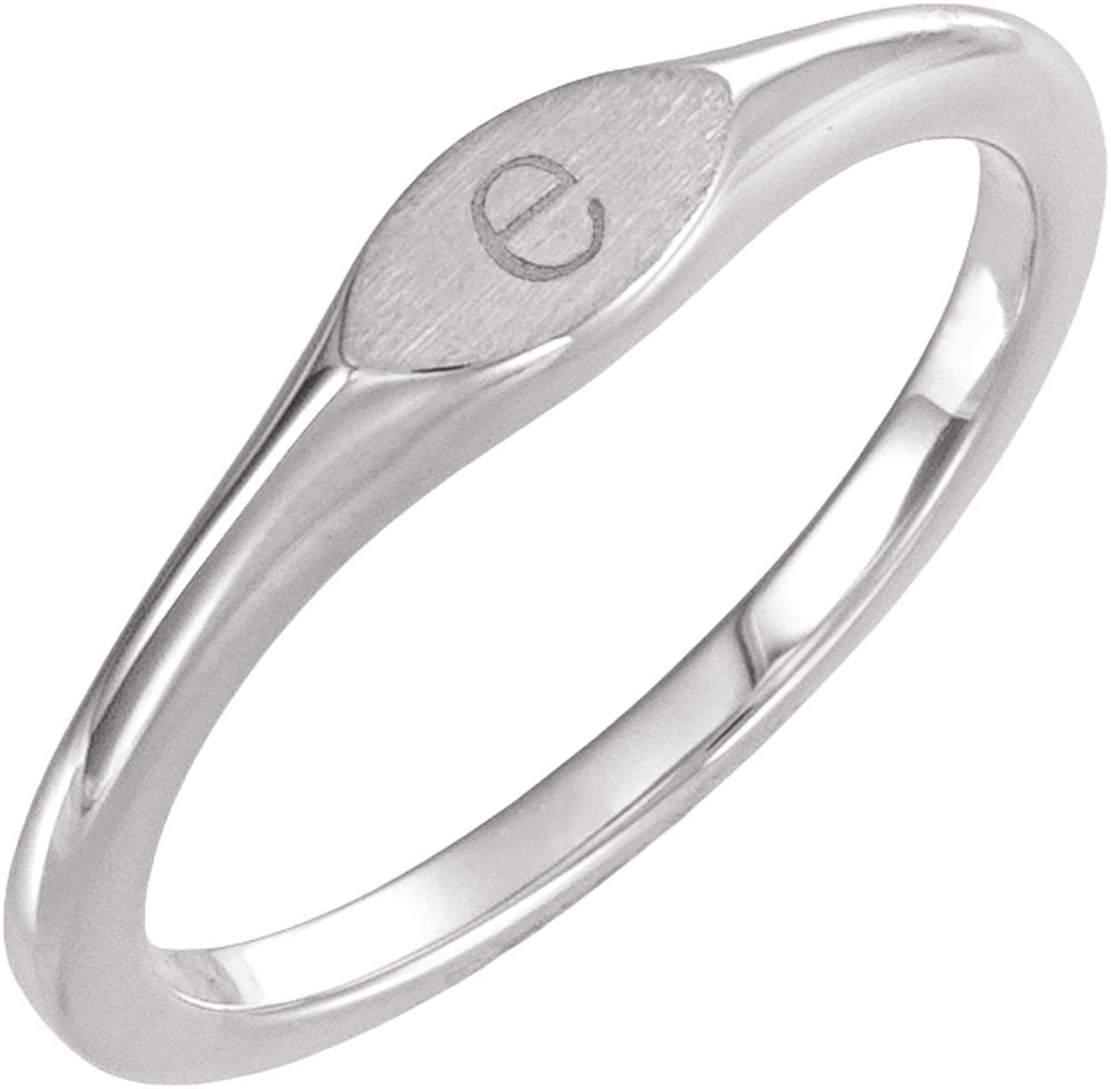 Sterling Silver Oval Signet Ring