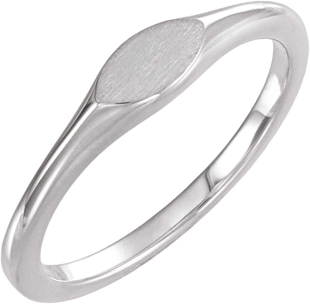 Sterling Silver Oval Signet Ring