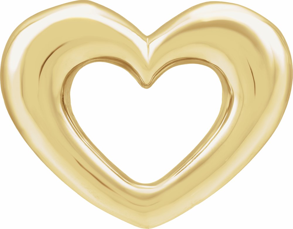 14K Yellow Gold Electroform Puffed Heart Pendant