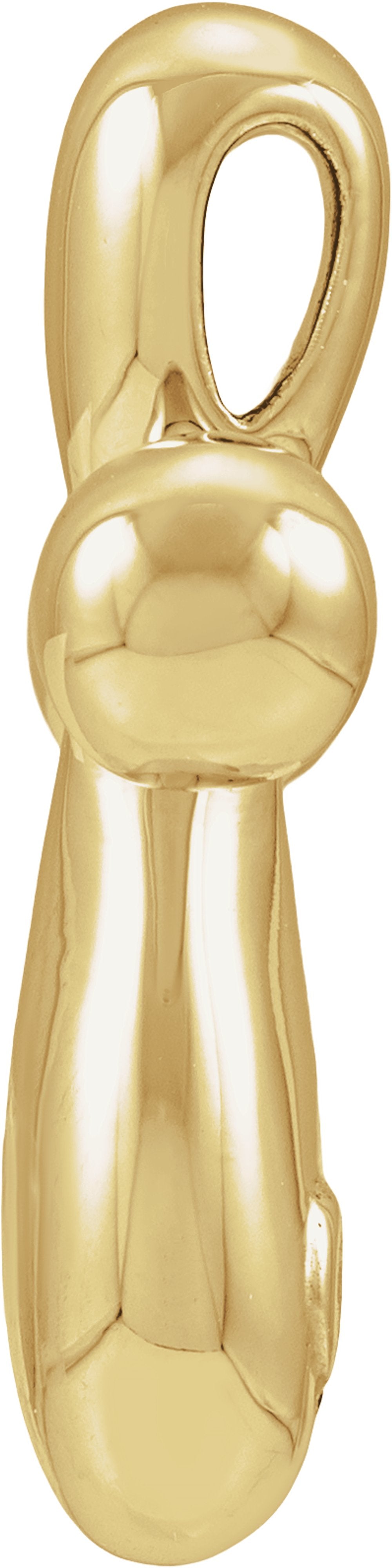 14K Yellow Gold Electroform Puffed Cross Pendant