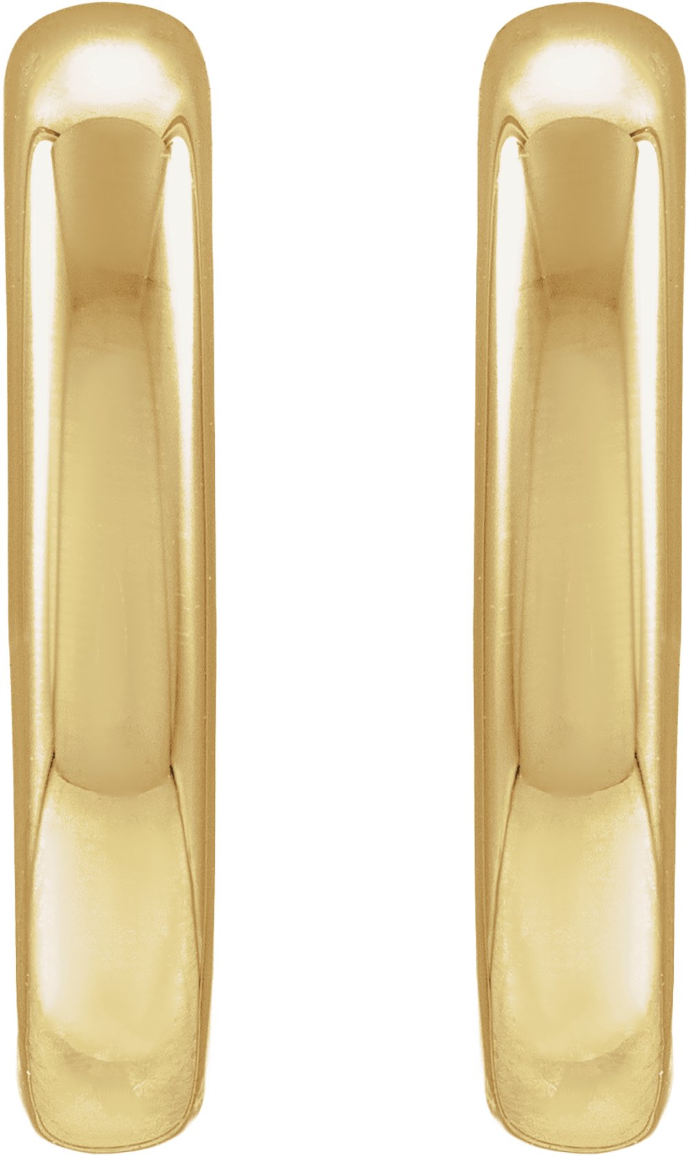 14K Yellow Gold Electroform Puffed 22 mm Hoop Earrings