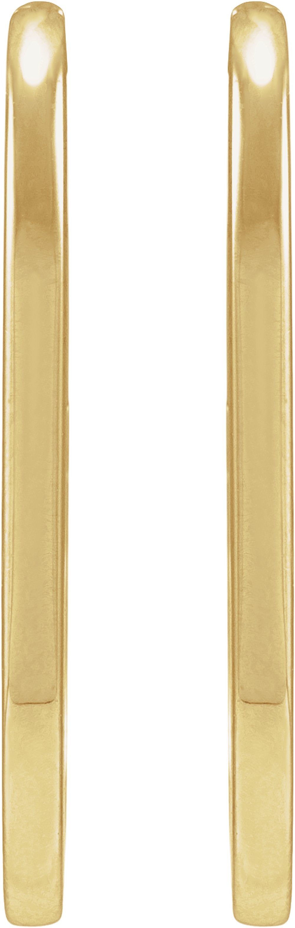 14K Yellow Gold Elongated Oval 23.6 mm Hoop Earrings