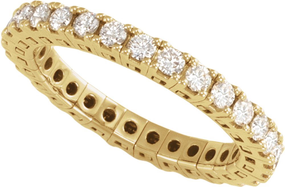 14K Yellow Gold 1 CTW Lab-Grown Diamond Flexible Eternity Band Size 7
