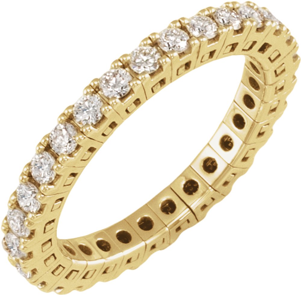14K Yellow Gold 1 CTW Lab-Grown Diamond Flexible Eternity Band Size 7