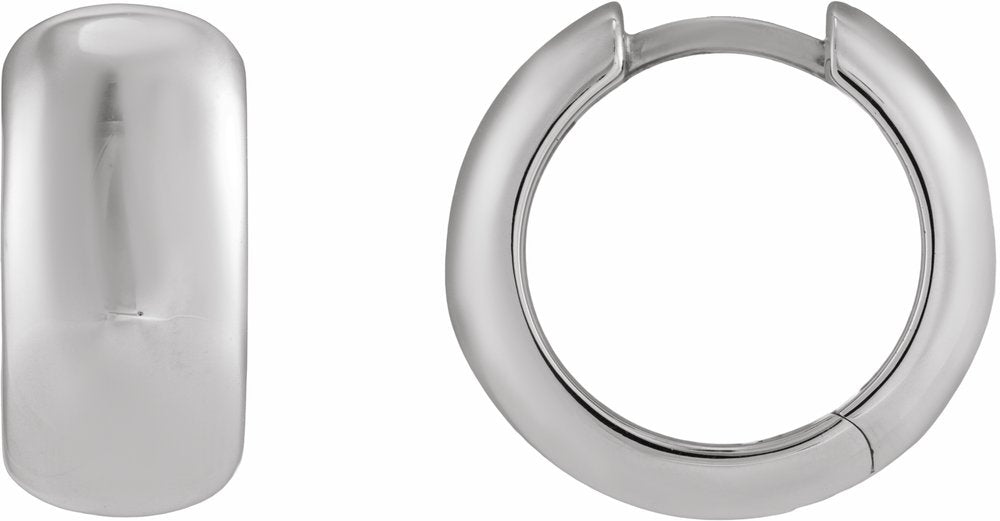Sterling Silver Hinged 15 mm Hoop Earrings