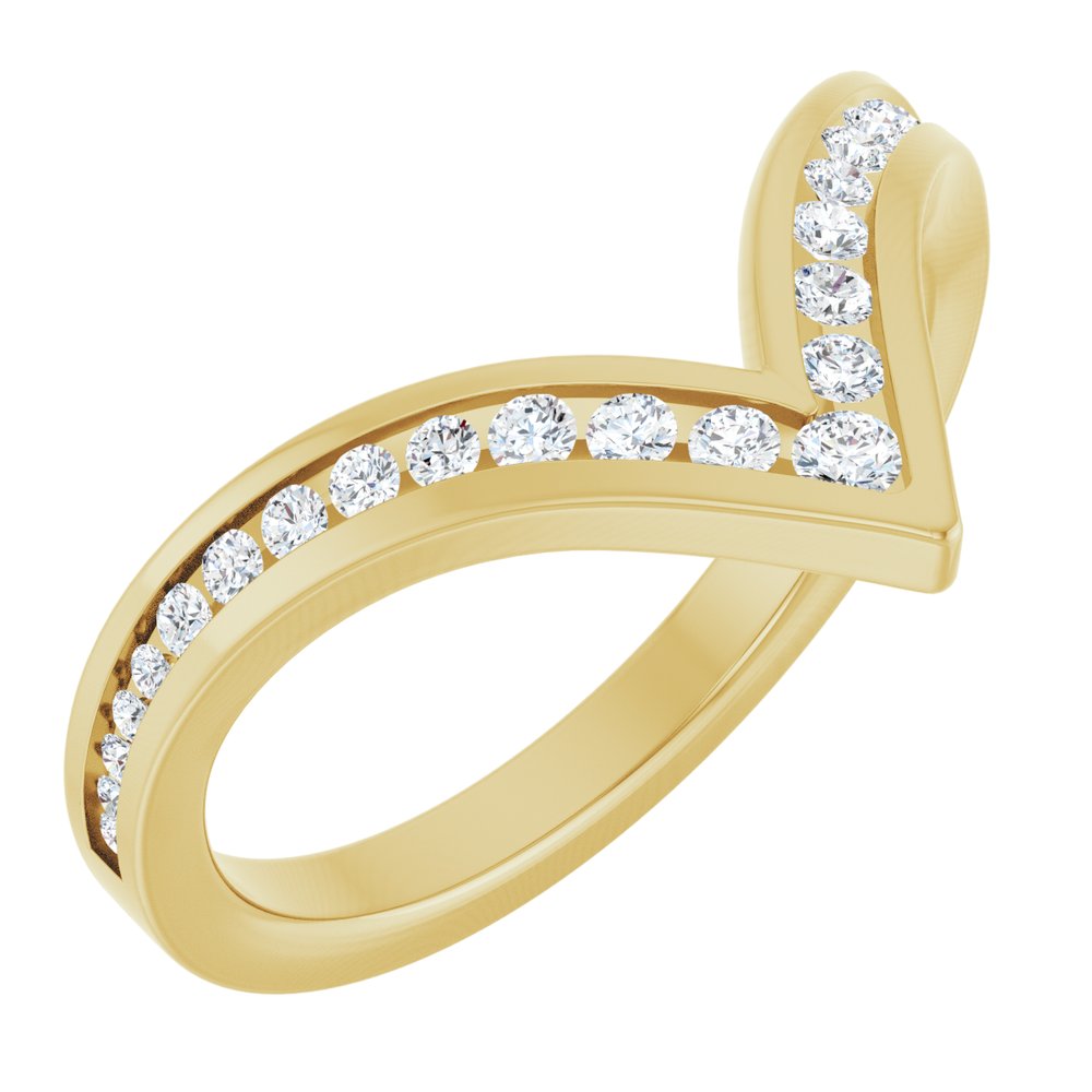 14K Yellow Gold 1/4 CTW Lab-Grown Diamond Contour Band