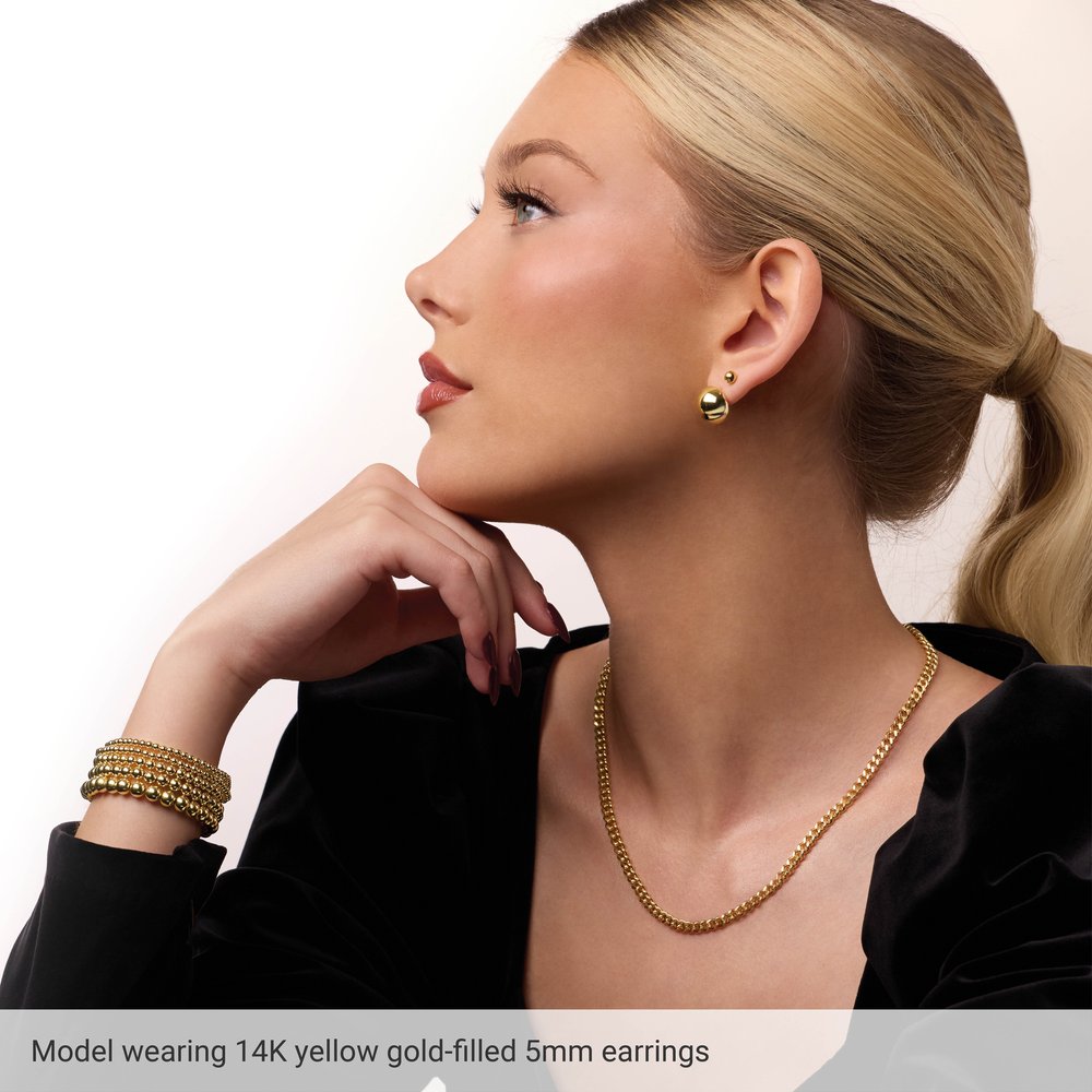 14K Yellow Gold-Filled 5 mm Ball Stud Earring