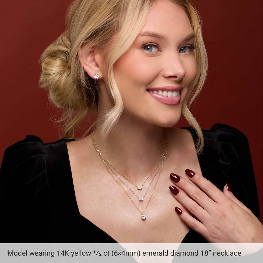 14K Yellow Gold Lab-Grown Blue Sapphire 18" Necklace