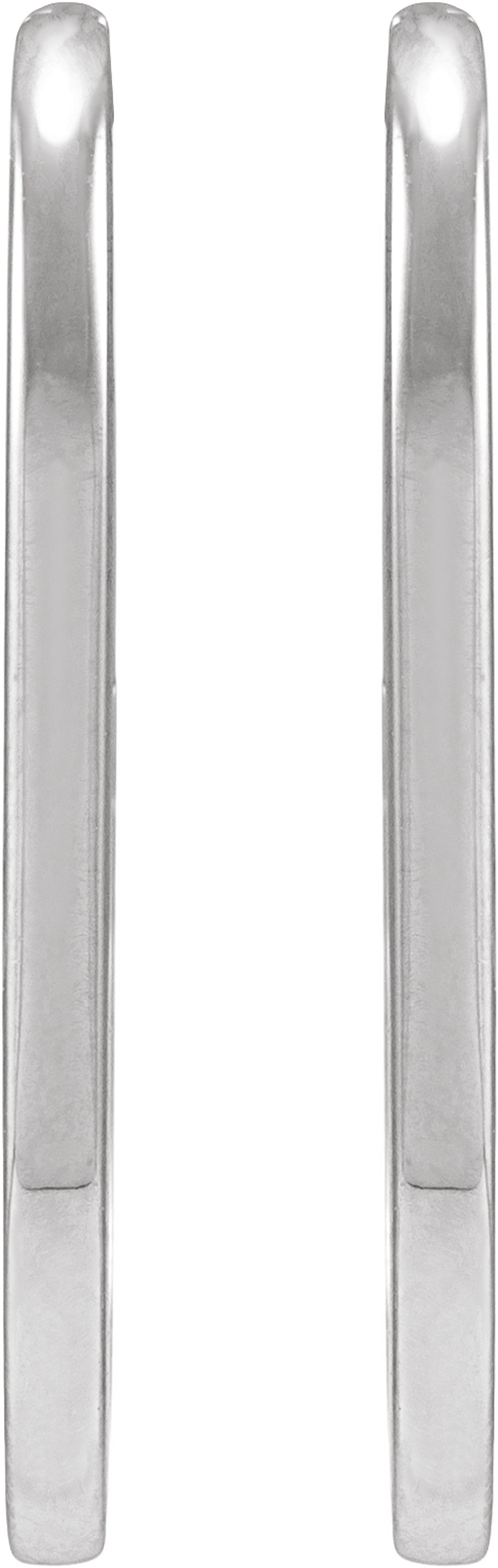 Sterling Silver Elongated Oval 23.6 mm Hoop Earrings