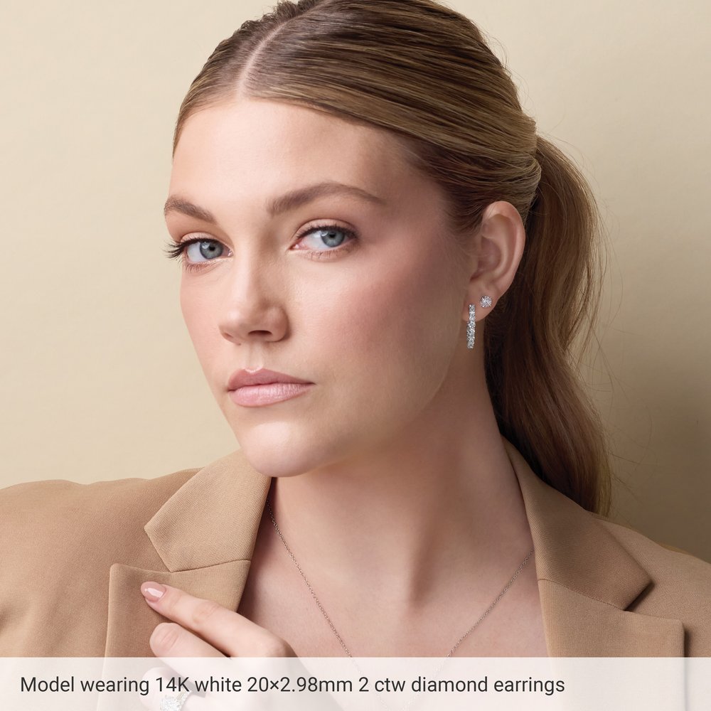 14K White Inside-Outside 19.3 mm Hoop Earring Mountings