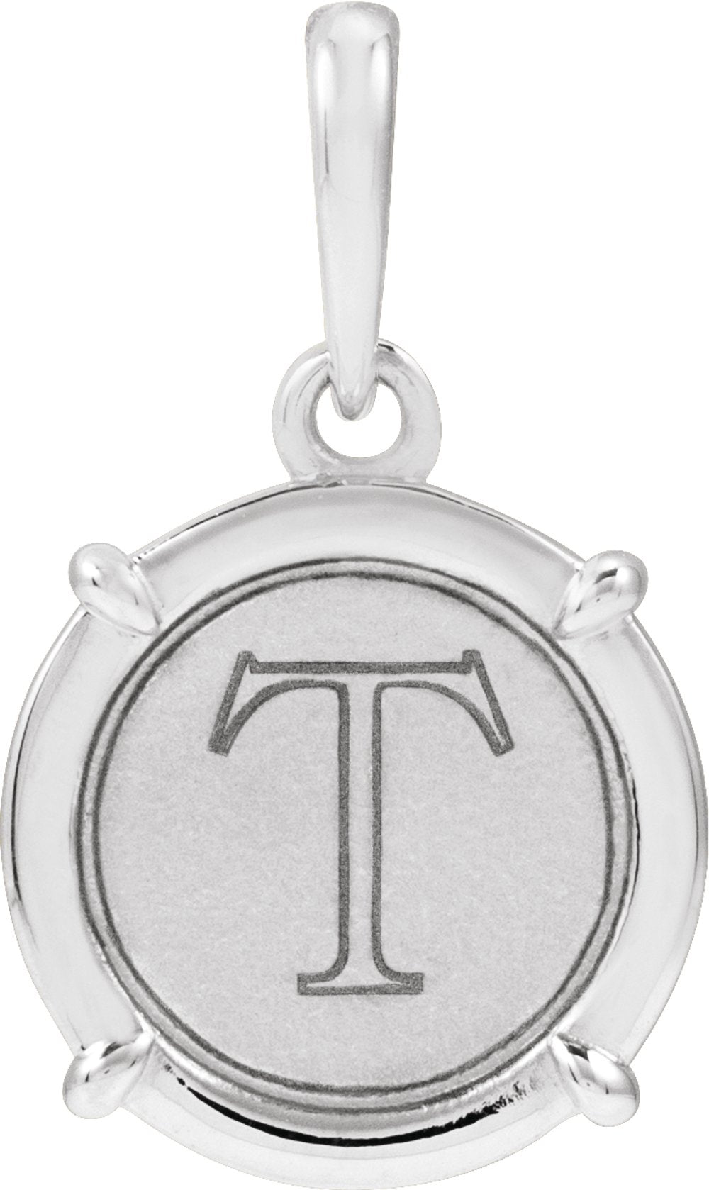 Sterling Silver Engravable Round Pendant