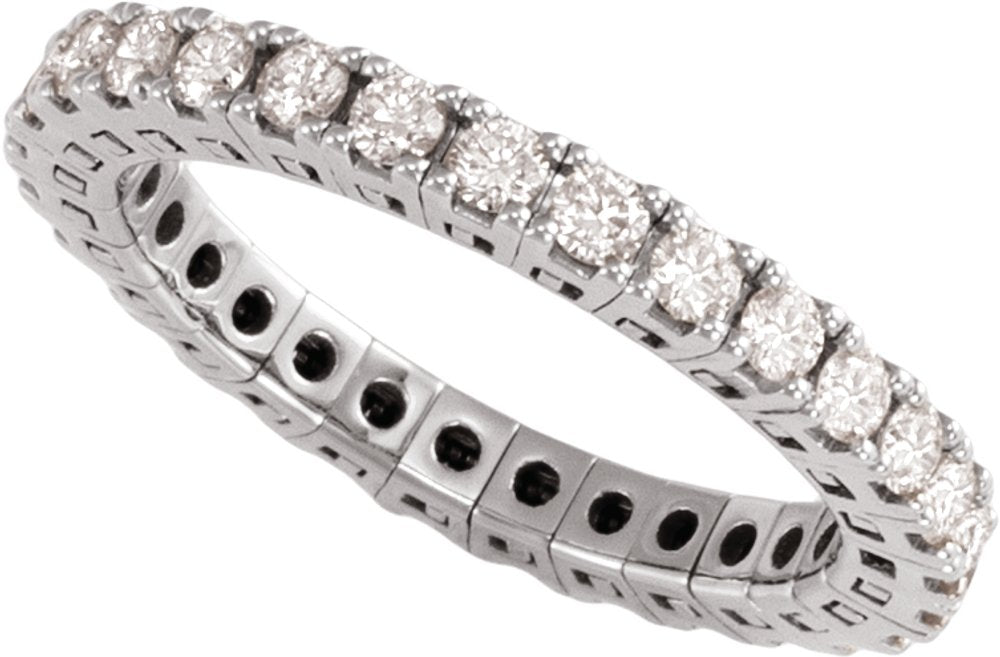 14K White Gold 1 CTW Lab-Grown Diamond Flexible Eternity Band Size 7