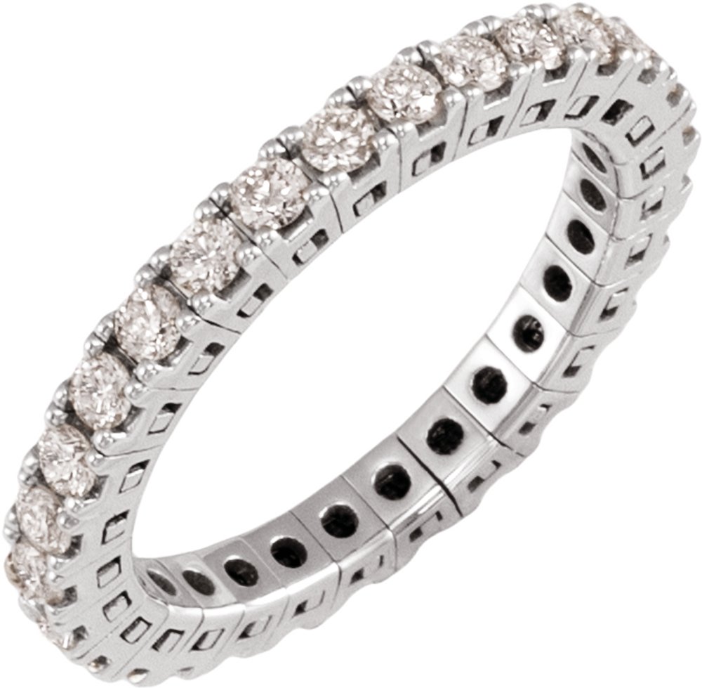 14K White Gold 1 CTW Lab-Grown Diamond Flexible Eternity Band Size 7