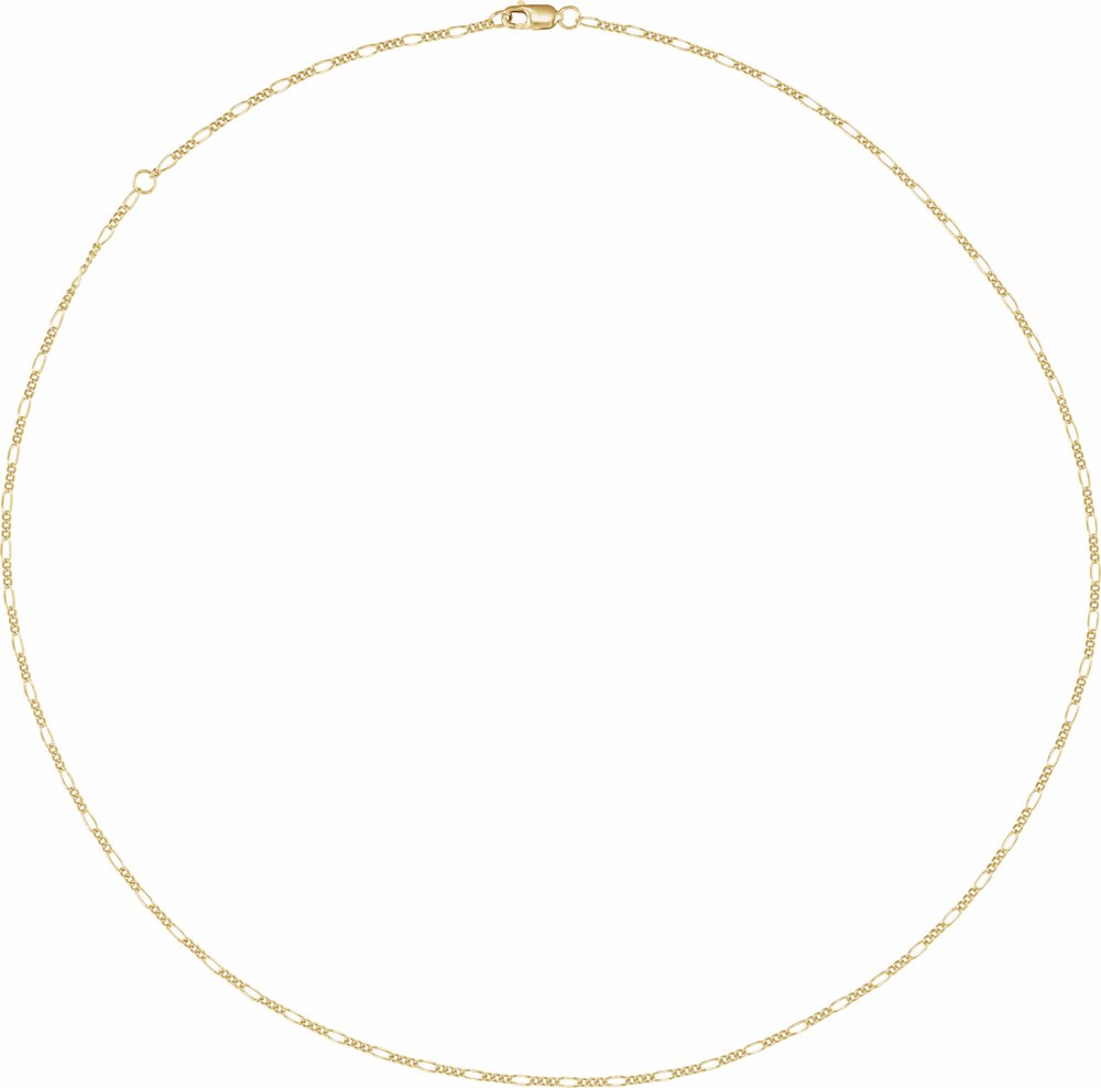 14K Yellow Gold-Filled 1.5 mm Figaro 16-18" Chain
