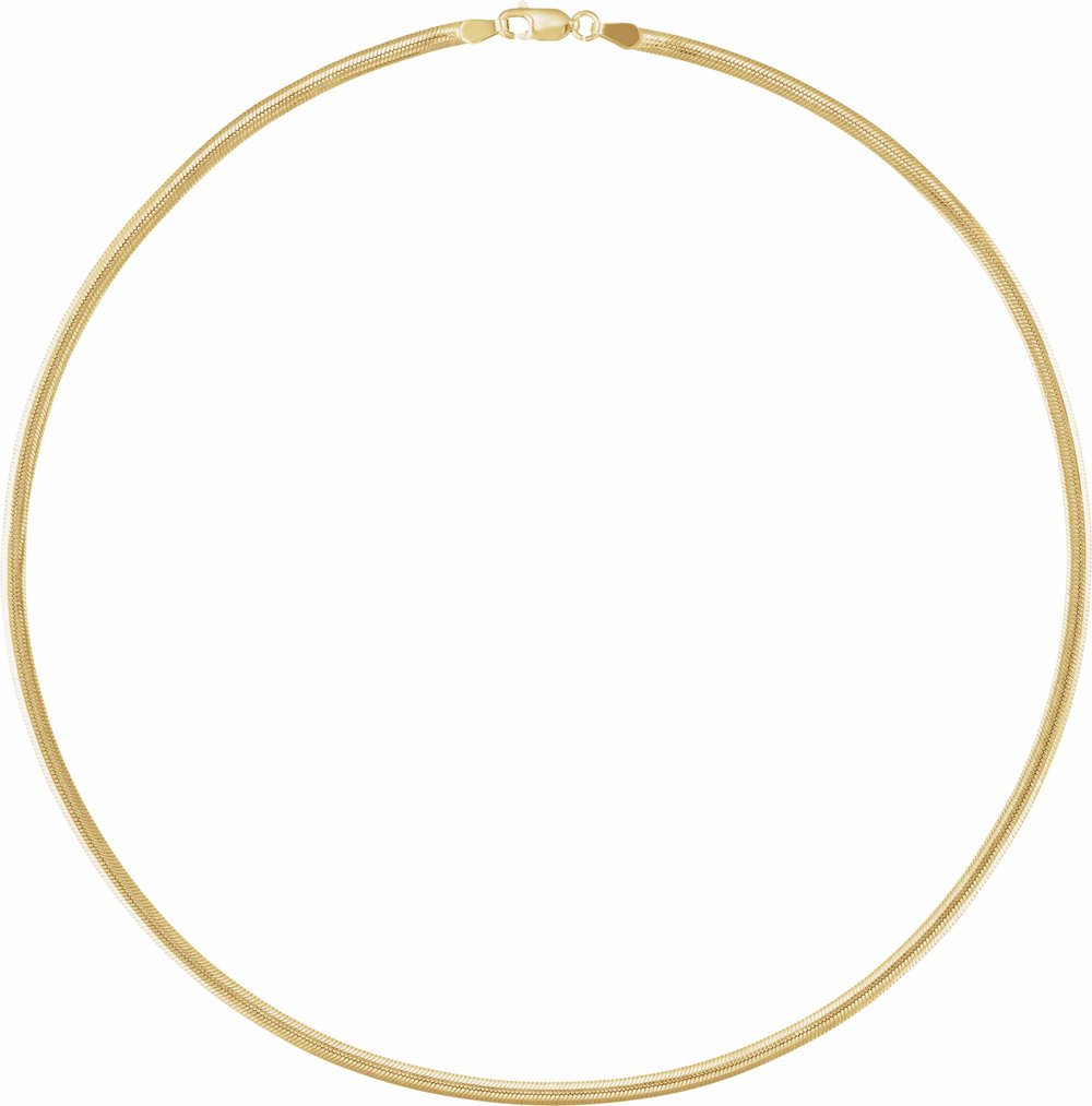 14K Yellow Gold-Filled 3 mm Oval Snake 18" Chain