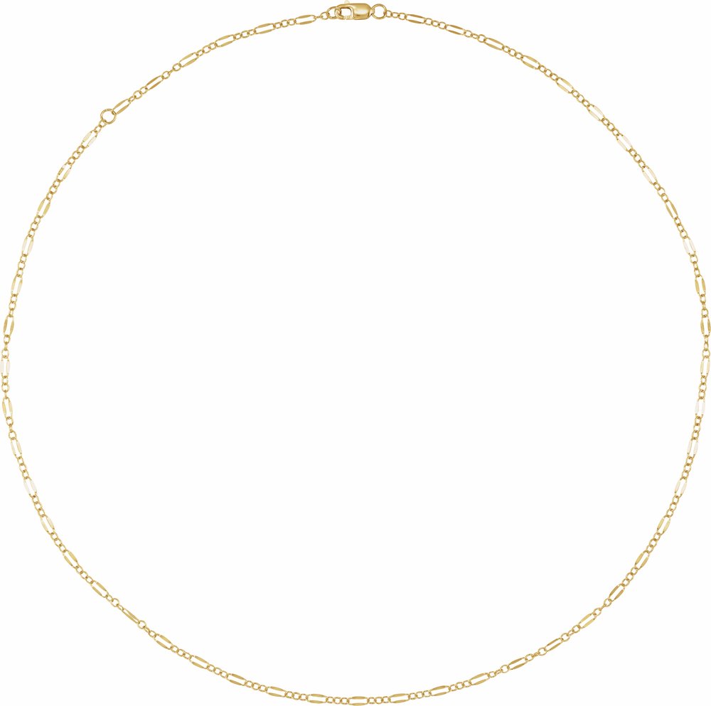 14K Yellow Gold-Filled 2.3 mm Dapped Cable 16-18" Chain