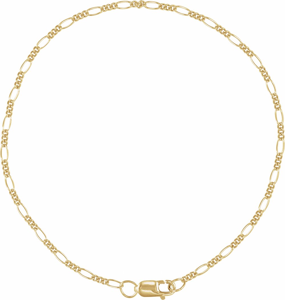 14K Yellow Gold-Filled 1.5 mm Figaro 7" Chain