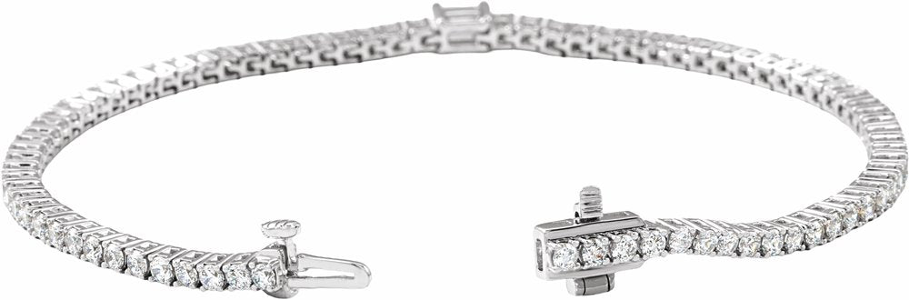 14K White Gold 3 CTW Lab-Grown Diamond Line 7" Bracelet