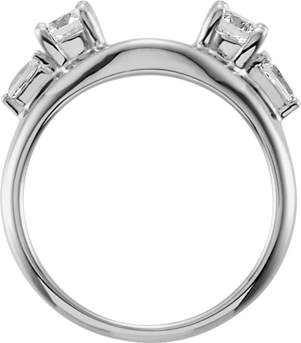 14K White 1/2 CTW Natural Diamond Wrap Style Enhancer