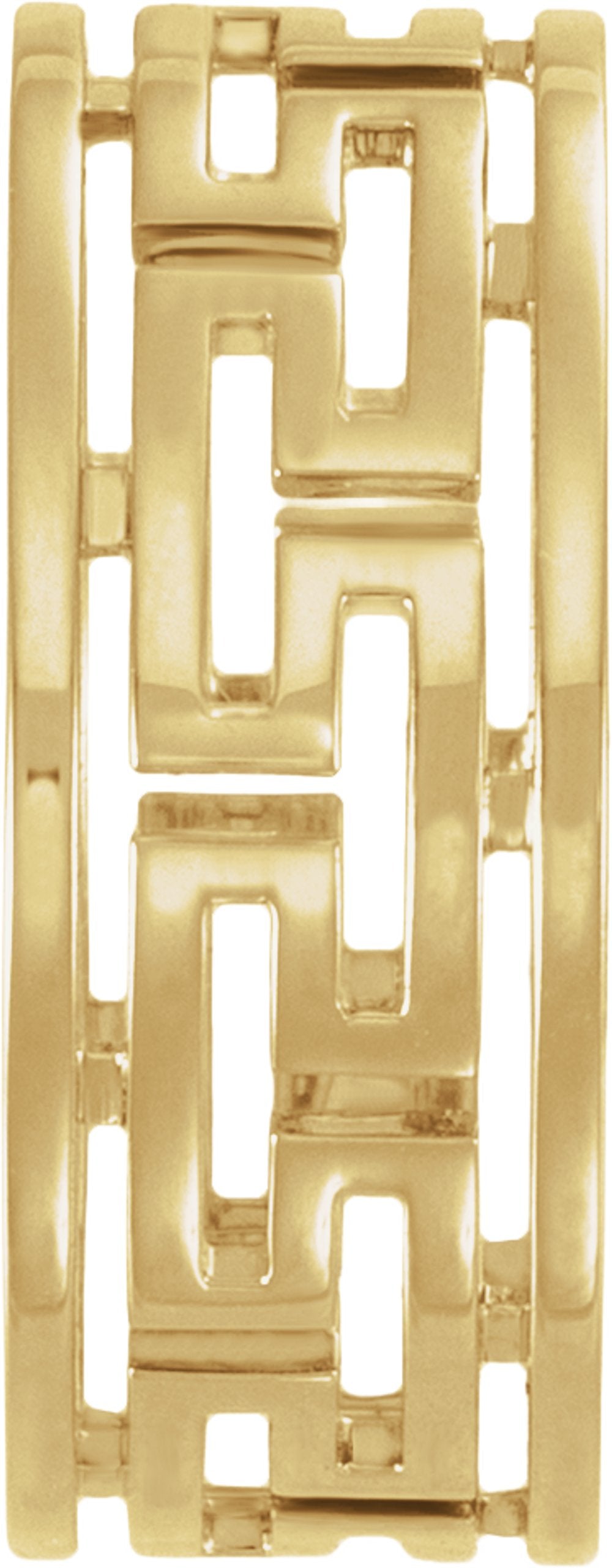 14K Yellow Gold Pierced Greek Key Band
