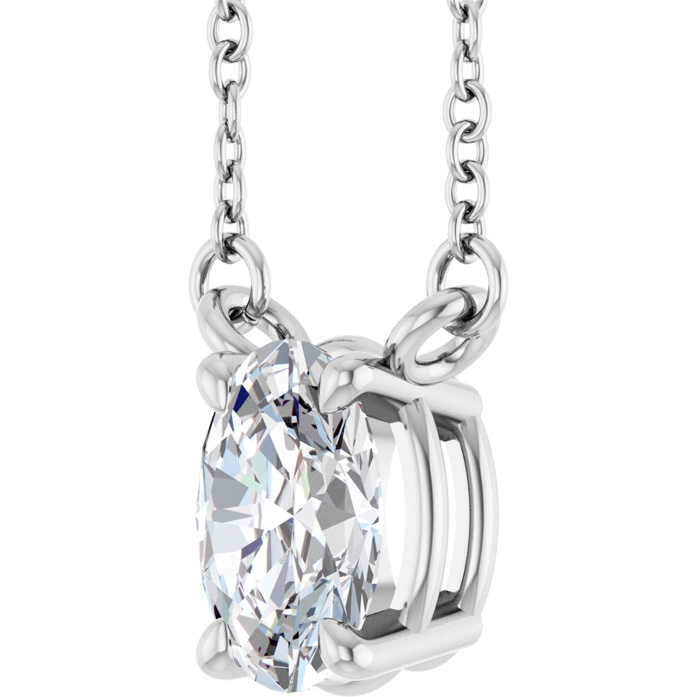 14K White Gold 3/4 CT Lab-Grown Diamond 18" Necklace