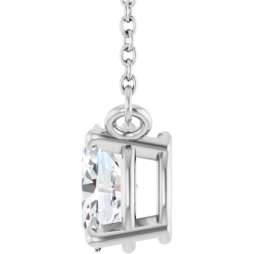 14K White Gold 3/4 CT Lab-Grown Diamond 18" Necklace