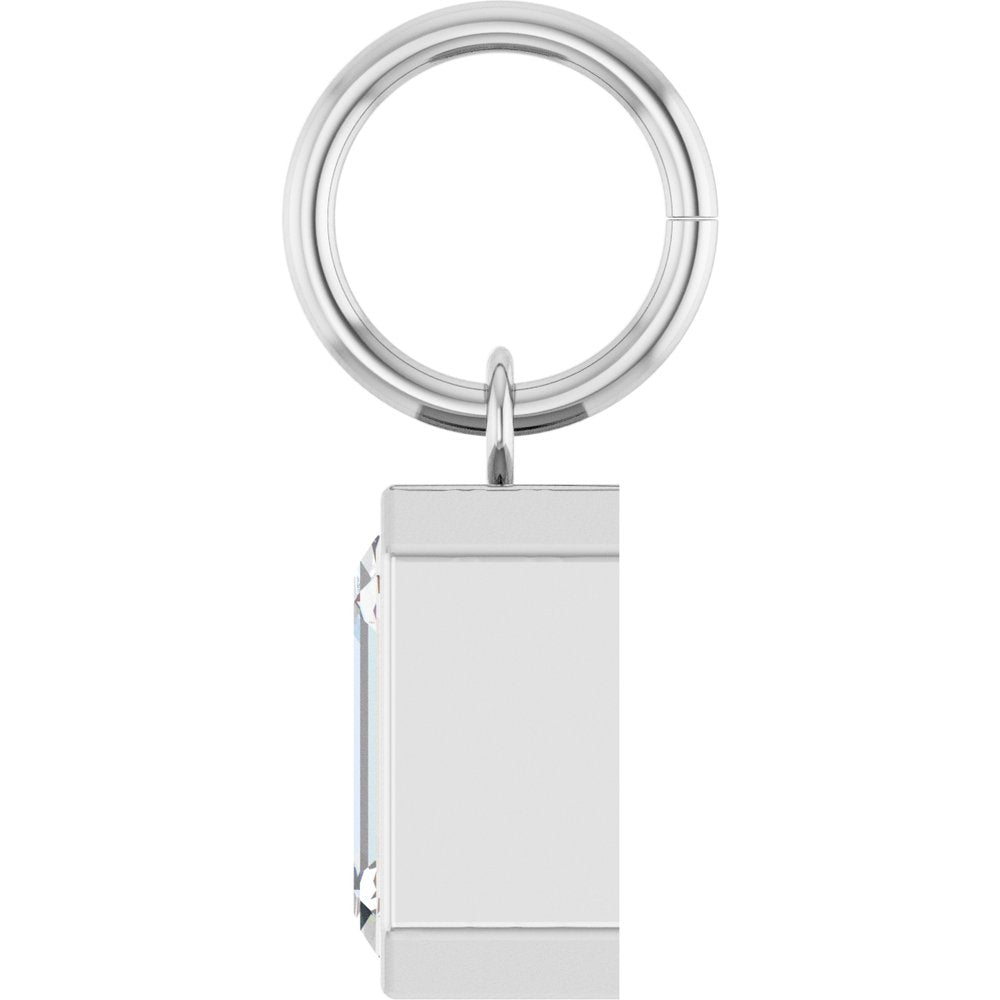 14K White Gold 1 1/4 CT Lab-Grown Diamond Charm/Pendant