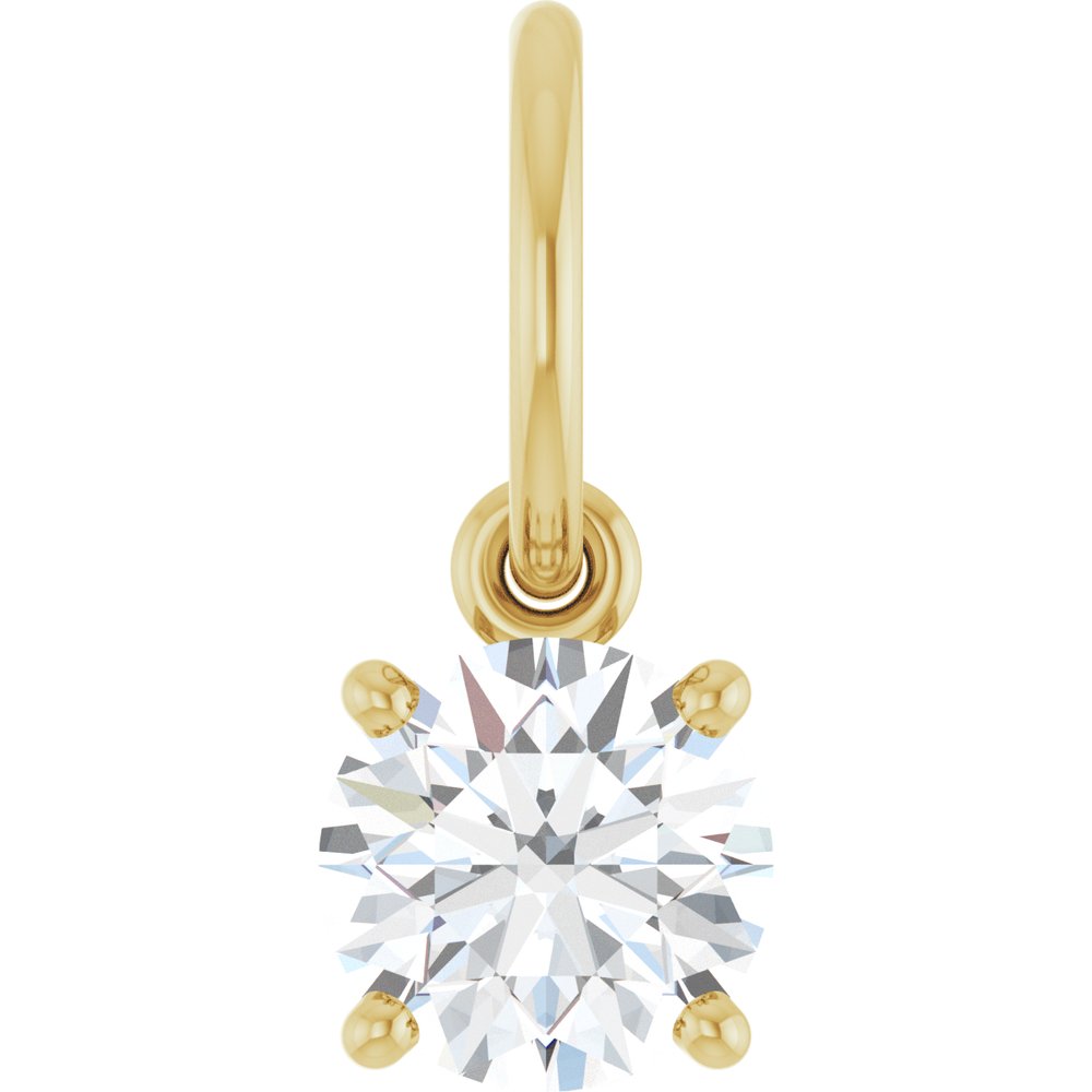 14K Yellow Gold 1/2 CT Lab-Grown Diamond Charm/Pendant