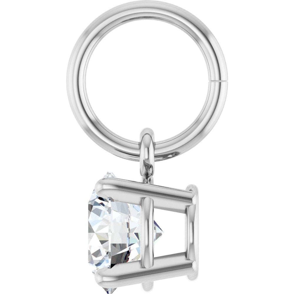 14K White Gold 1/2 CT Lab-Grown Diamond Charm/Pendant