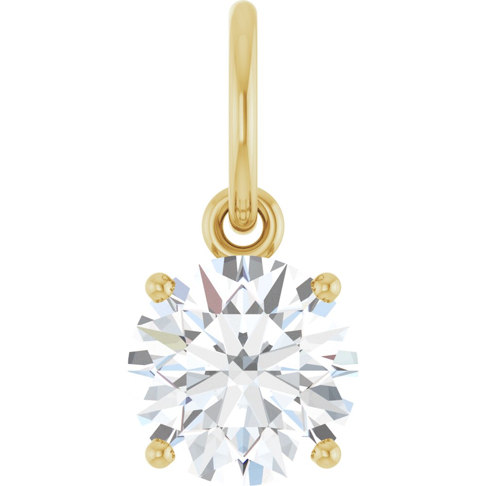 14K Yellow Gold 1 CT Lab-Grown Diamond Charm/Pendant