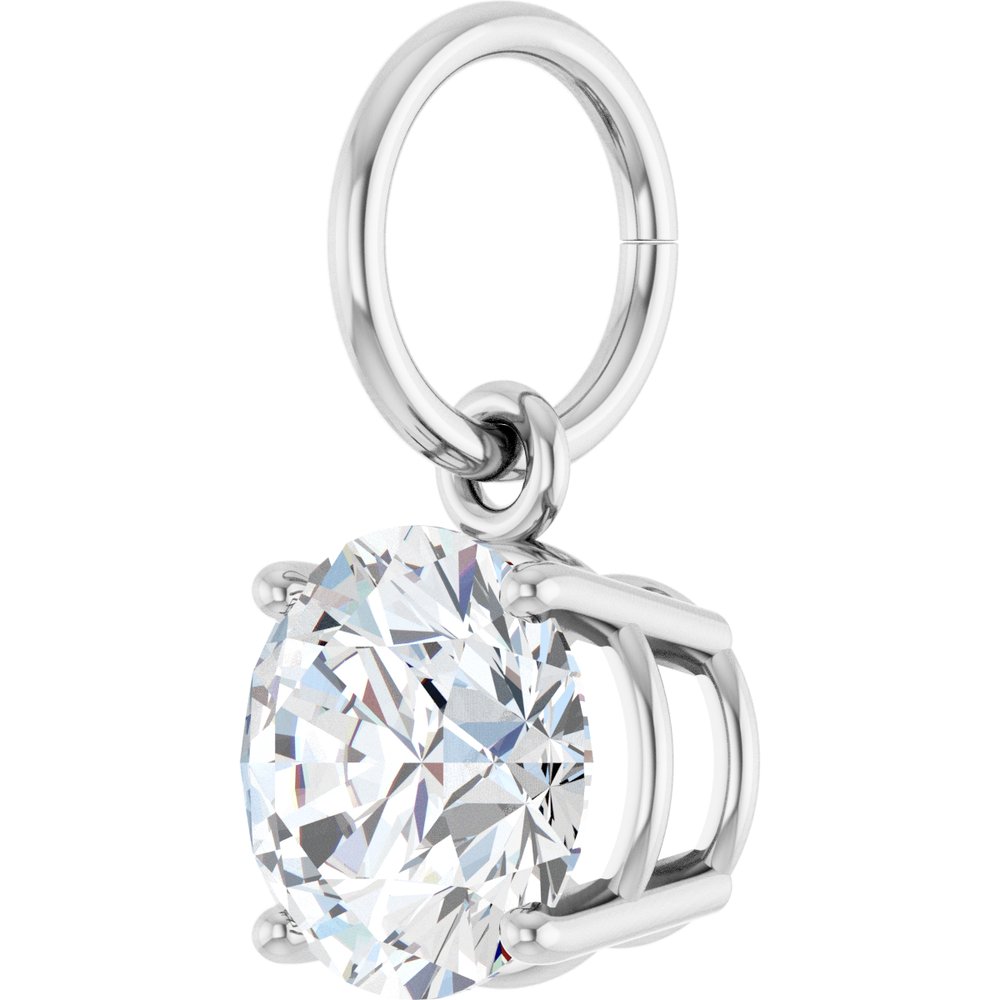 14K White Gold 1 CT Lab-Grown Diamond Charm/Pendant