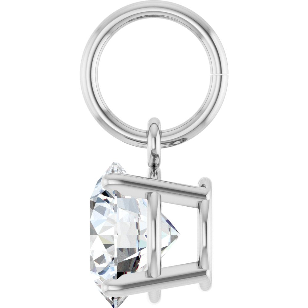 14K White Gold 1 CT Lab-Grown Diamond Charm/Pendant
