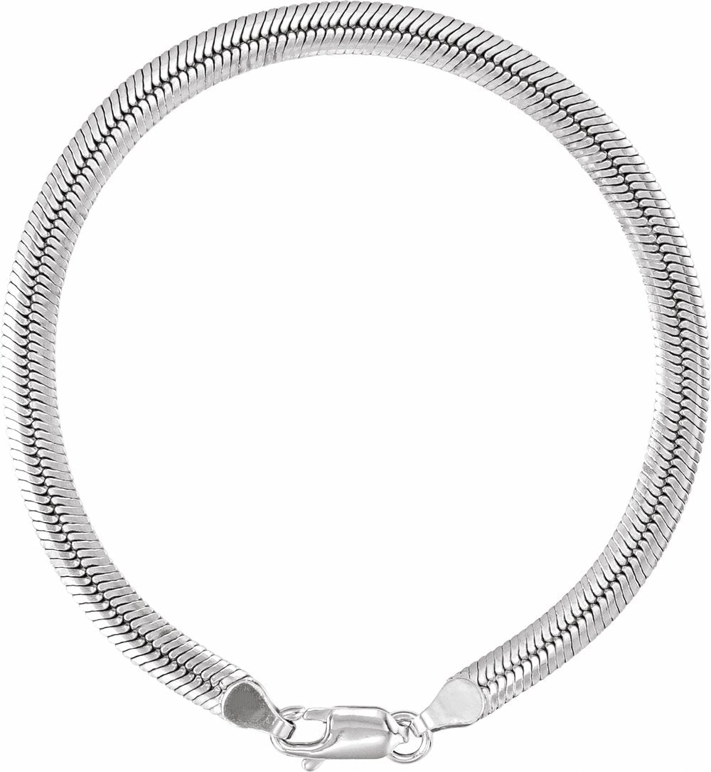 Sterling Silver 4.8 mm Oval Snake 7" Chain