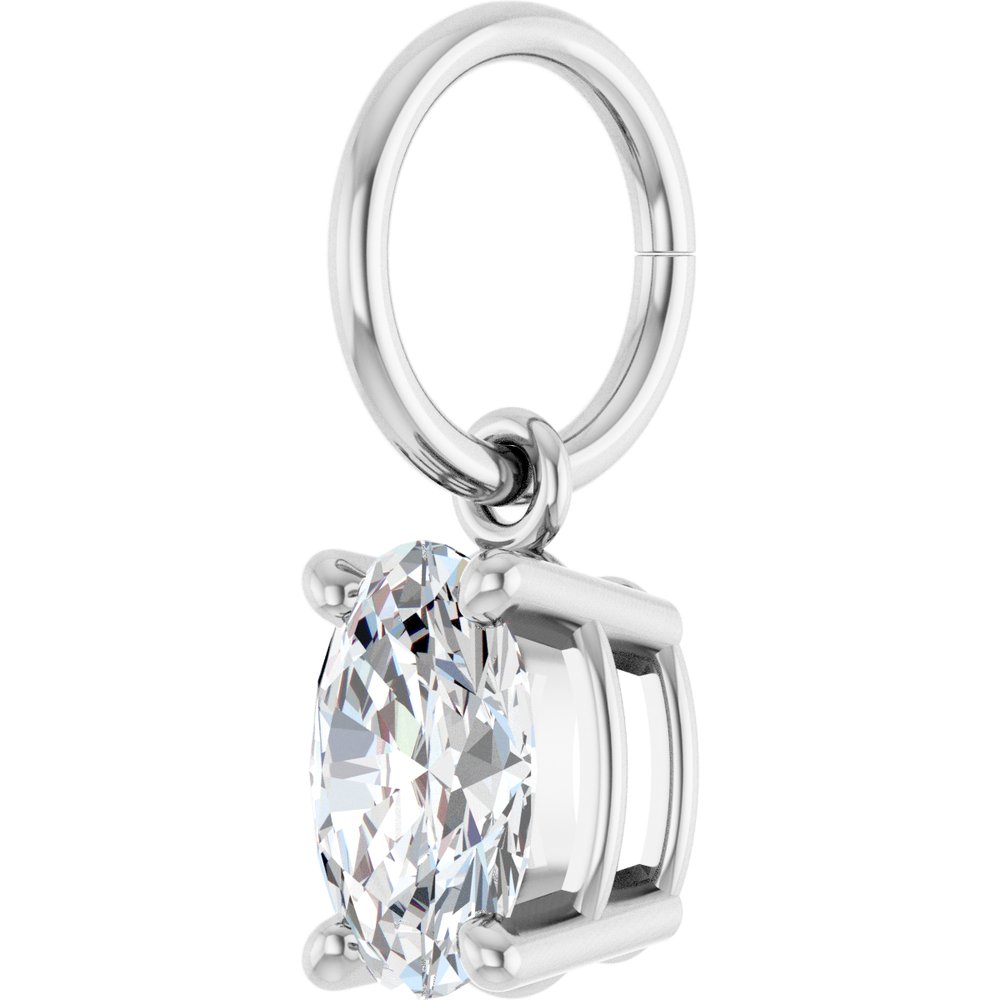 14K White Gold 3/8 CT Lab-Grown Diamond Charm/Pendant