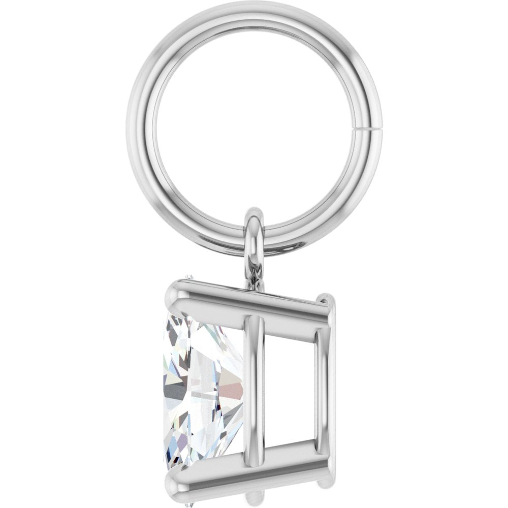 14K White Gold 3/8 CT Lab-Grown Diamond Charm/Pendant